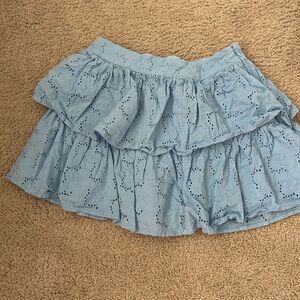 Altar'd State Sky Blue Eyelet Mini Skirt